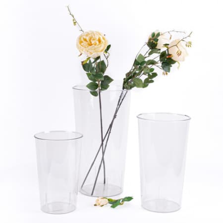 Вазон пластик Круглая прозрачный H38*D21/16см