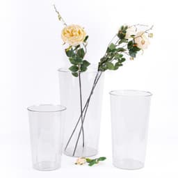 Вазон пластик Круглая прозрачный H38*D21/16см