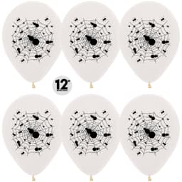 Воздушный шар (12''/30 см) Пауки и паутинка, Прозрачный (390), кристалл, 2 ст, 50 шт.