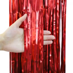 Занавес Дождик Красный, Матовый, 1м*2м