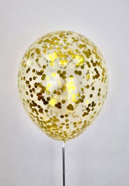 Желтый кристалл с круглым конфетти (золото)