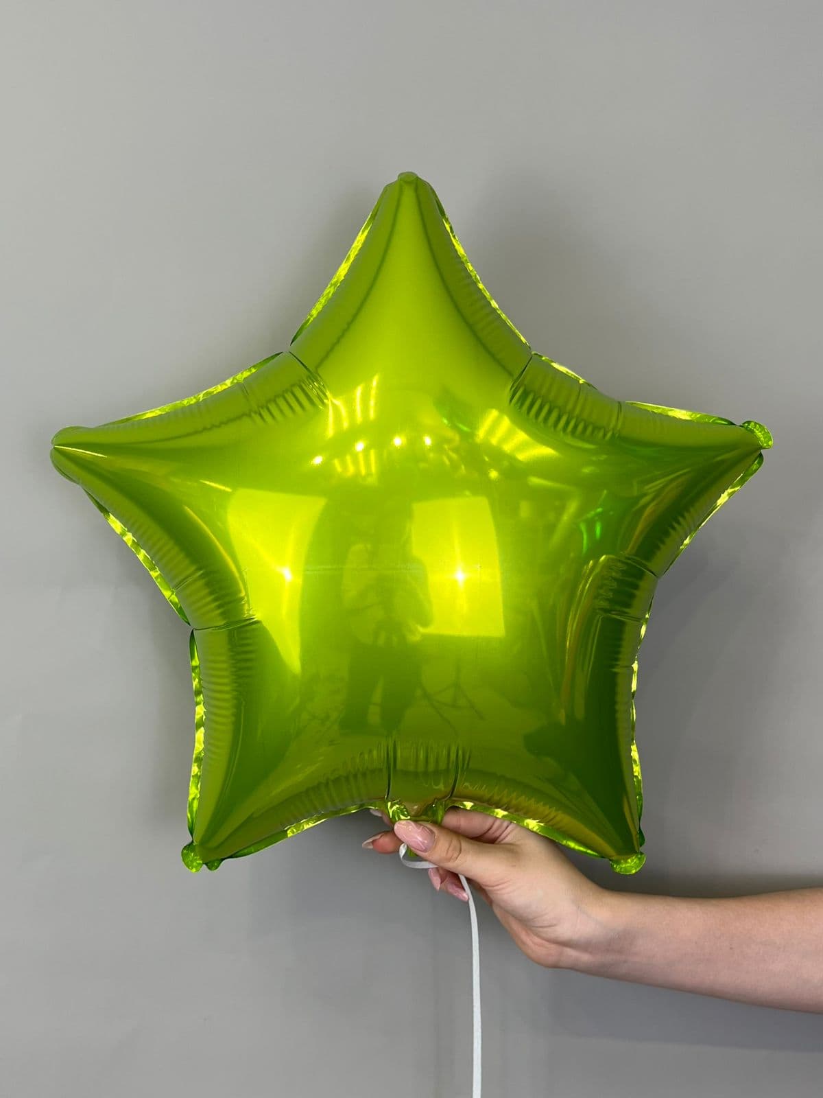 Звезды металлик 45 см лайм
