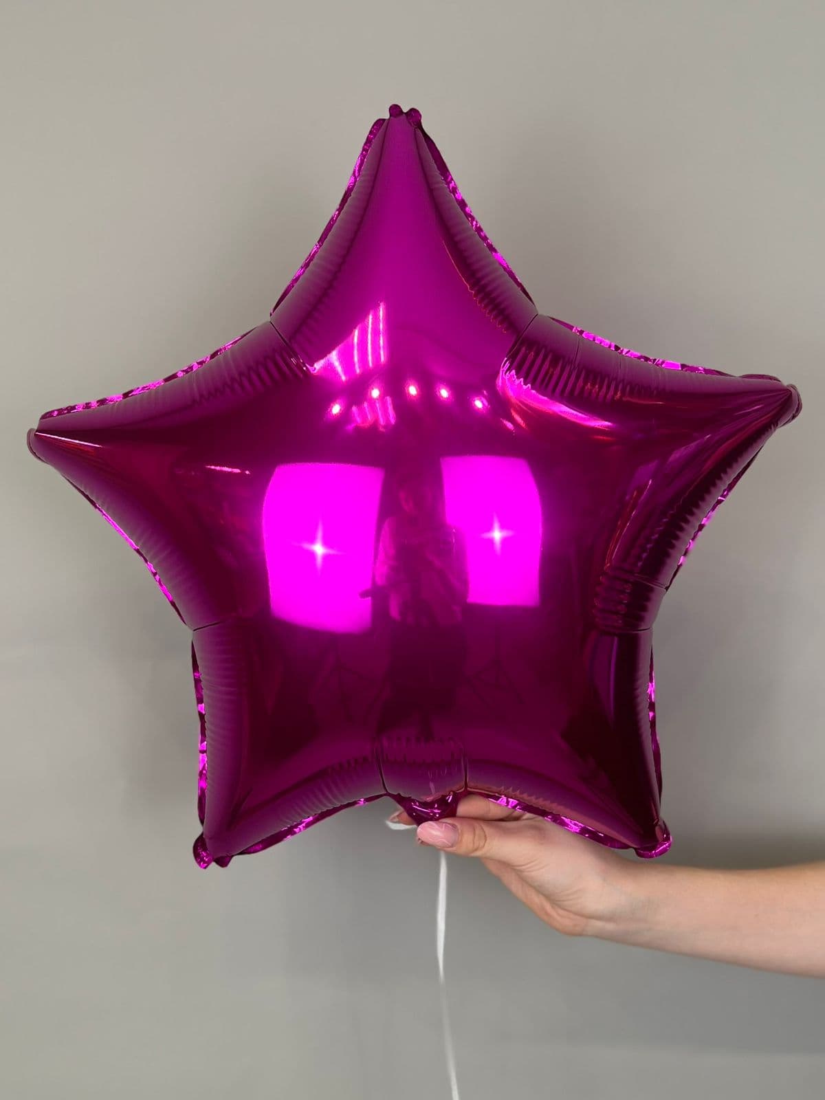 Звезды металлик 45 см пурпурные