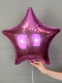 Звезды металлик 45 см розовые