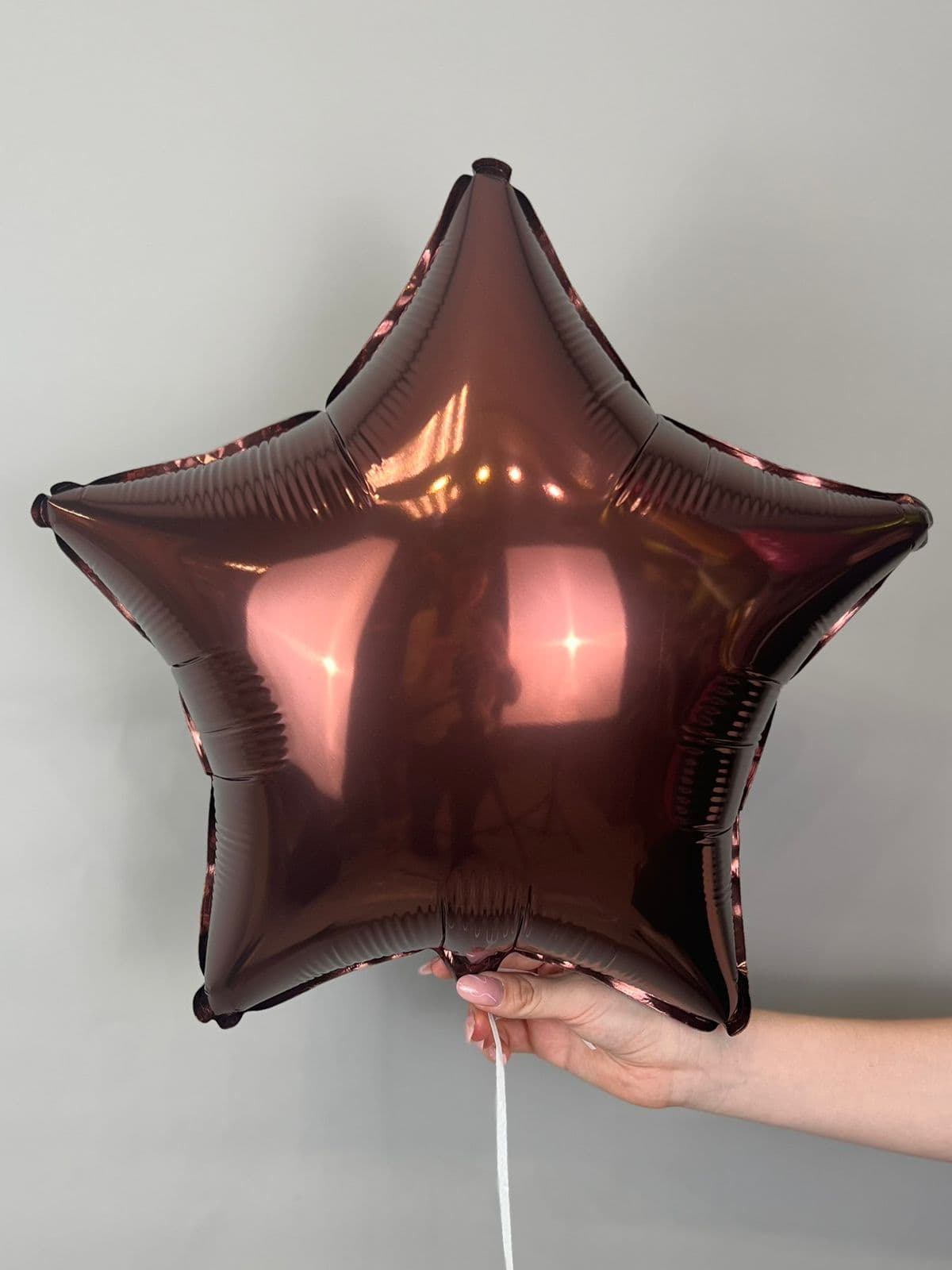 Звезды металлик 45 см шоколад