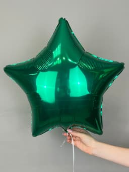 Звезды металлик 45 см зеленые
