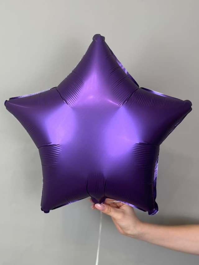 Звезды сатин 45 см фиолетовые Звезды сатин 45 см фиолетовые