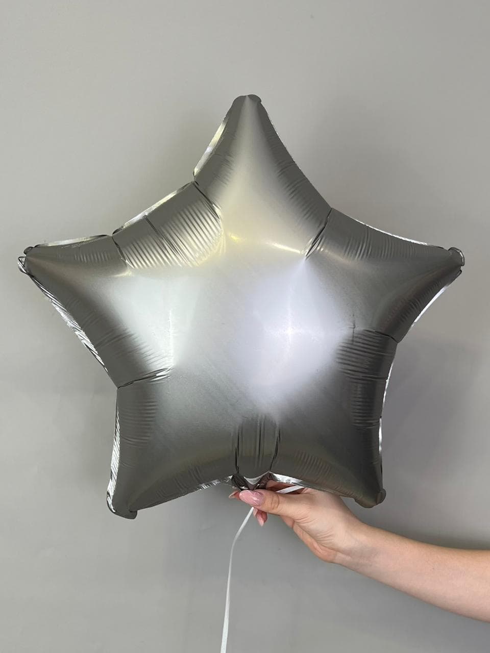 Звезды сатин 45 см серебро