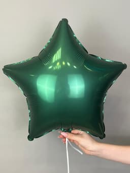 Звезды сатин 45 см темно-зеленые